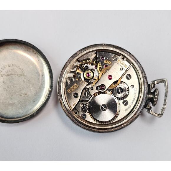 Elgin Shockmaster Pocket Watch Star Watch Case 5916 17j 1 1/4\